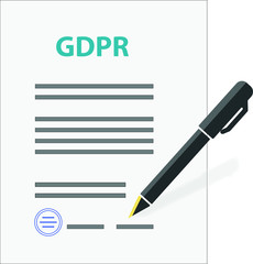 gdpr document, contract isolated with a pen