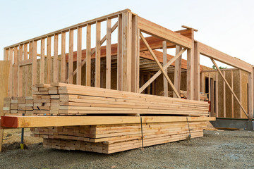 Wood Lumber by House Construction