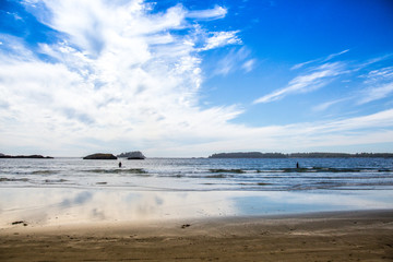 Fototapeta na wymiar Sea reflected in the sand