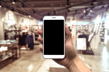 Fototapeta na wymiar blurred photo, Blurry image,People shopping in Department Store, background