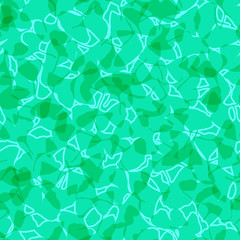 Pile of scattered leaves of the plant ginkgo biloba, seamless pattern