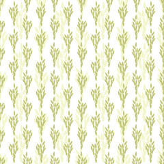 Grass seeds. Botanical seamless pattern with seeds of herbs.