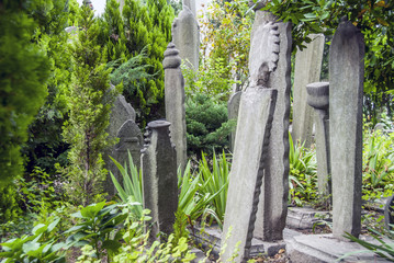 Istanbul, Turkey, 01 June 2011: Ottoman Tomb Stones of Abdulfettah-i Bagdadi El-Akri