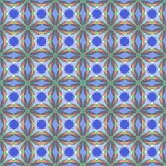 Flower lattice. Floral trellis print. Abstract vector blue illustration.