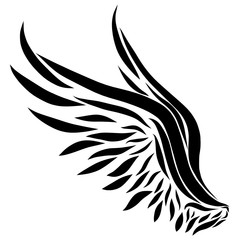 Obraz premium Wings of black smooth lines