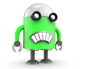 3d robot over white
