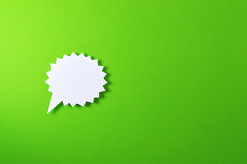 spiny text bubble on green background