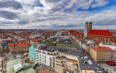 Fototapeta na wymiar Aerial view of Munich.