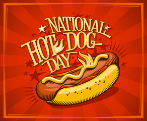 National hot dog day banner design