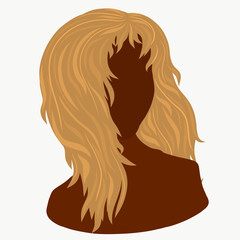 Silhouette of a young woman with lush blond hair