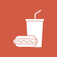 Fast food icon. Vector illustration, flat design.