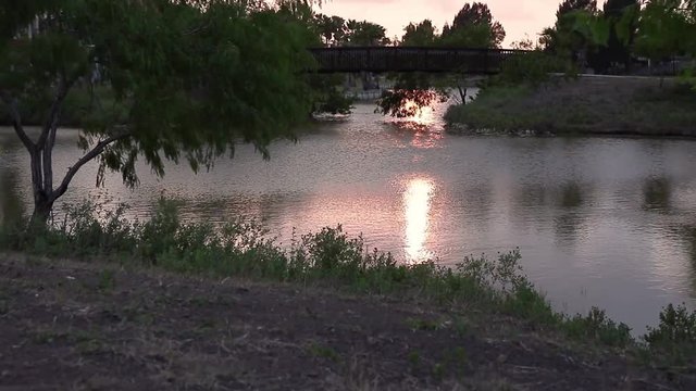 descansando en el  lago