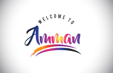 Amman Welcome To Message in Purple Vibrant Modern Colors.