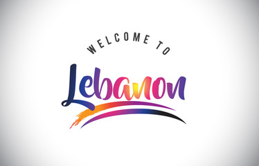 Lebanon Welcome To Message in Purple Vibrant Modern Colors.