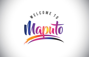 Maputo Welcome To Message in Purple Vibrant Modern Colors.