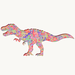 colorful tyrannosaurus with a creative pattern