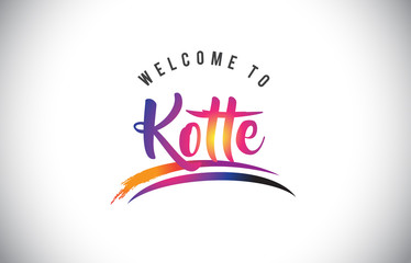 Fototapeta premium Kotte Welcome To Message in Purple Vibrant Modern Colors.