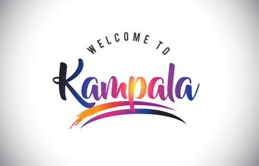 Kampala Welcome To Message in Purple Vibrant Modern Colors.