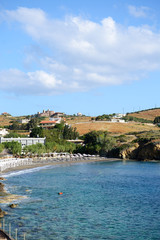 Fototapeta premium The beach at luxury hotel, Crete, Greece