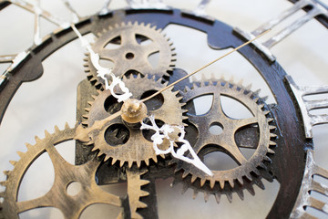 mechanisms clock on a white background