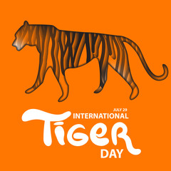 International tiger day. Vector illustration