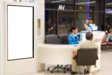 Blank advertising billboard at airport,mockup poster media template ads display