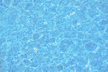 Turquoise blue mosaic pool water surface background.