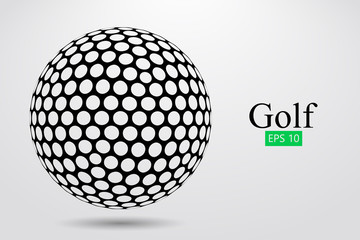 Silhouette of a golf ball. Vector illustration