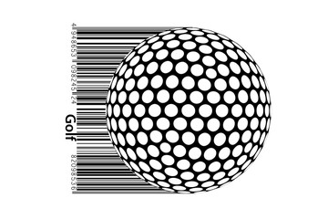 Silhouette of a golf ball. Vector illustration