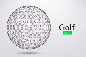 Silhouette of a golf ball. Vector illustration