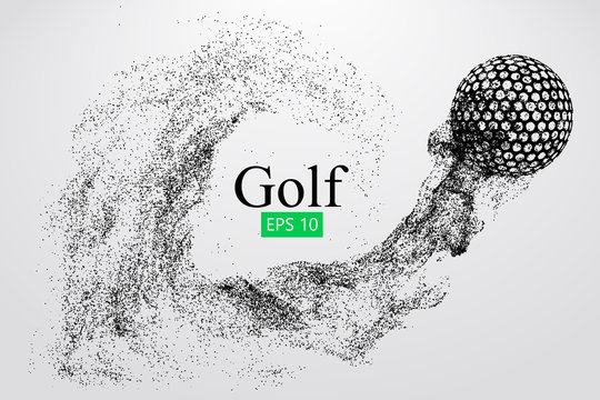 Silhouette of a golf ball. Vector illustration