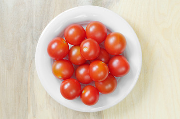 Cherry tomatoes in plate