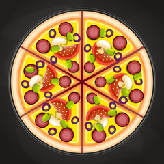 Pizza on the board
