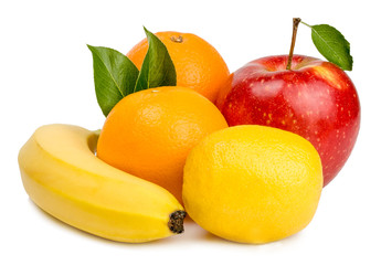 Fruits isolated on white