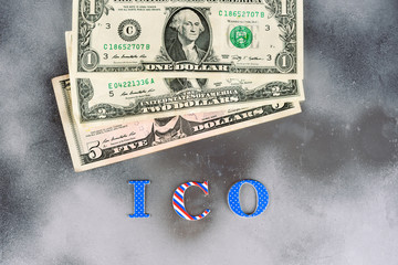 ICO initial coin offering, initial concept of coin placement for the funding startup projects....