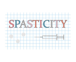 spasticity word on checkered paper sheet- vector illustration