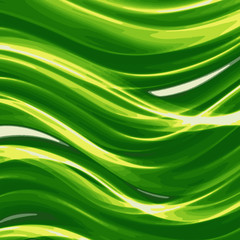 green and yellow gradient curved lines background pattern, vector illustration