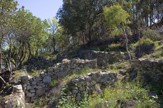 Castellruf Iberian town in Martorelles, Spain. 600 BC to 200 BC.