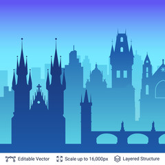 Fototapeta premium Prague famous city scape.