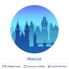 Prague famous city scape.