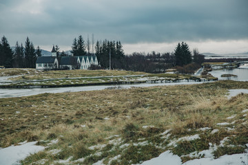 Thingvellir Valley in winter