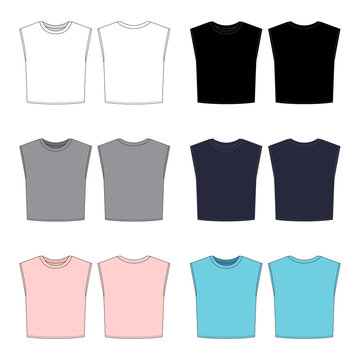 Vector template for Women's cropped style tank top