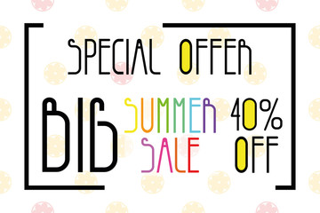 big summer sale banner template design. Vector illustration.
