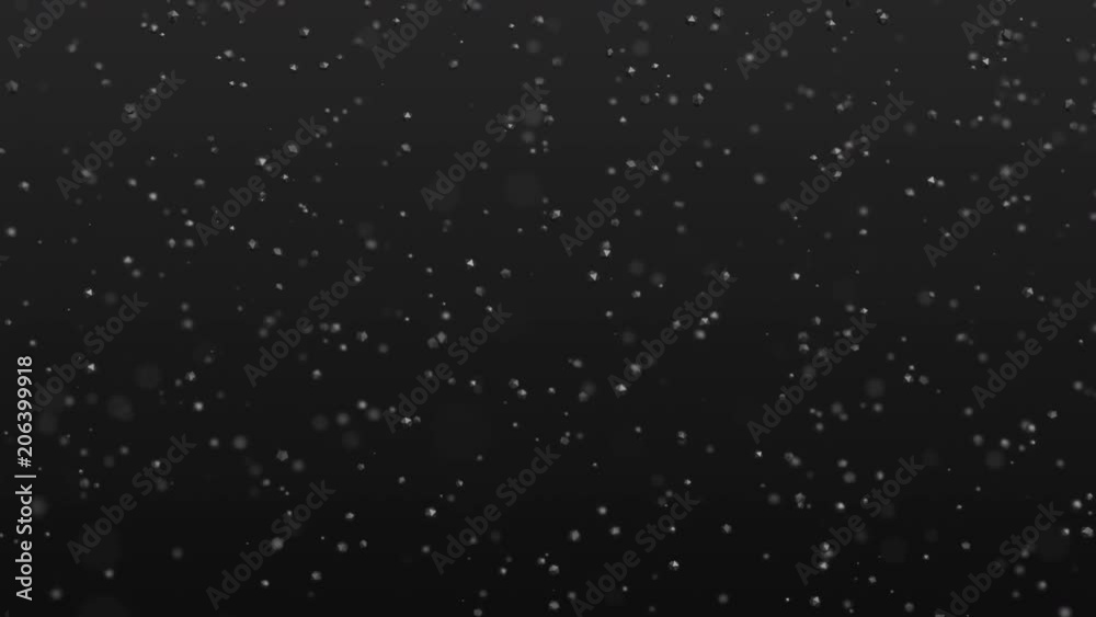 Poster abstract 3d rendering of chaotic particles. computer generated flying polygonal spheres in empty spa