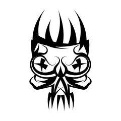 Skull with crown on head tattoo.