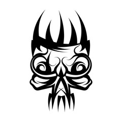 Skull with crown on head tattoo.