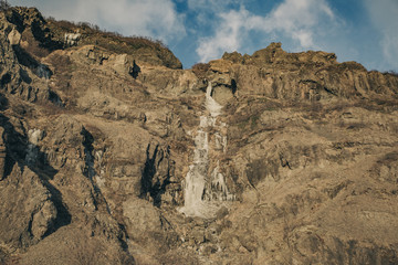 Frozen waterfall in Skaftafell glacier