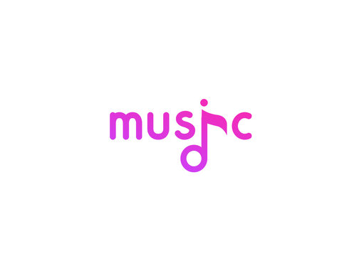 Vector violet logo in flat style for music project, studio, web site, radio