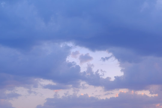 Background of blue cloudy sky.