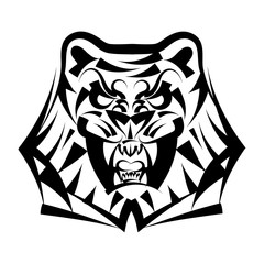 Vector illustration head tiger on a white background